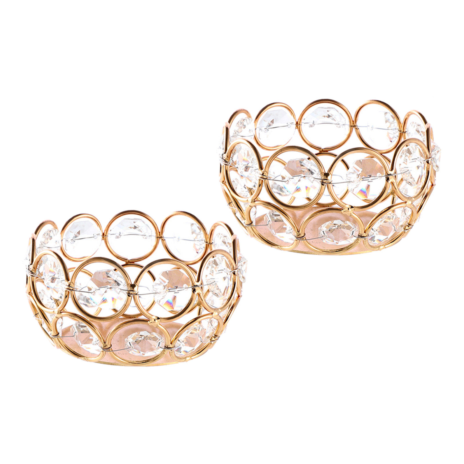 Lighting Decoration Stand - 2Pcs Crystal and Iron Stands Vintage
