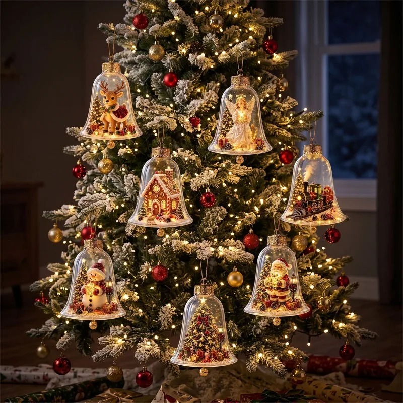 Pendant Lighting Christmas Decor - LED Christmas Ball Lights Transparent Cover
