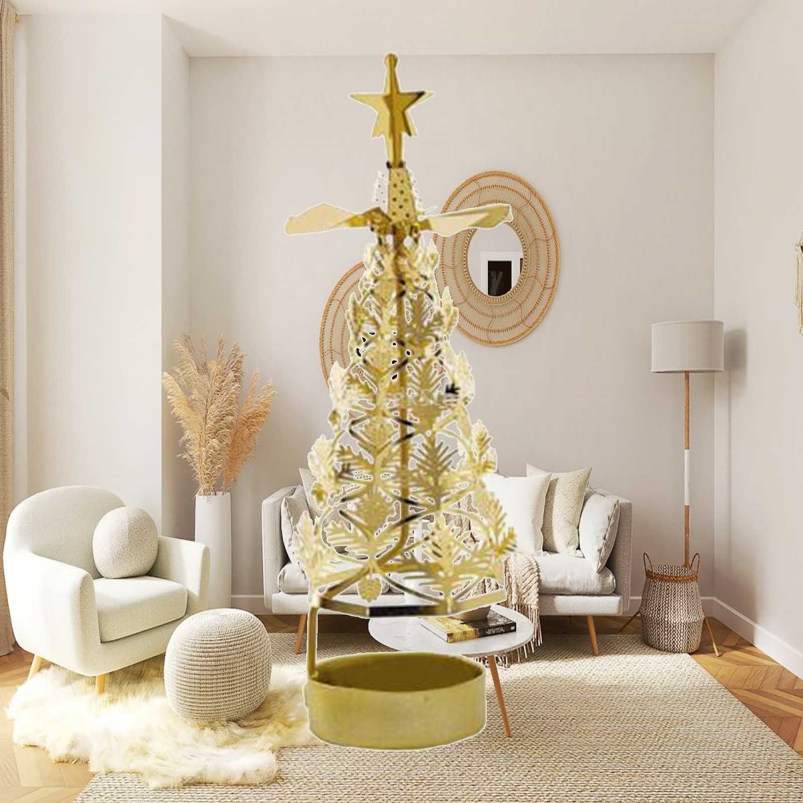 Lighting Decoration Stand - Spinning Candle Tray Holder Stainless Steel
