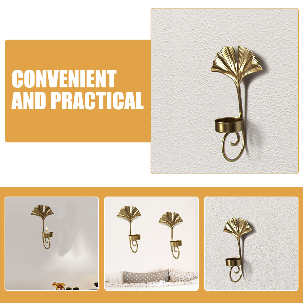 Lighting Decoration Stand - 4Pcs Wall Mounted Leaf Holder Iron