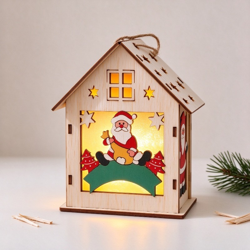 12x10cm LED Light Wooden Chris - огляд і ціна Pendant Lighting Christmas Decor