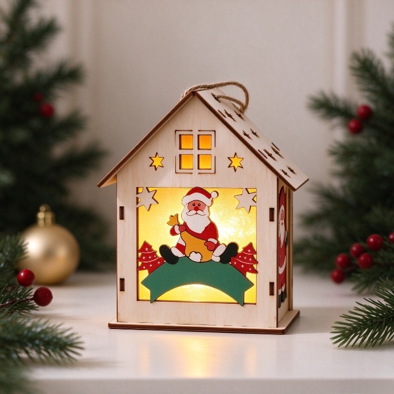 12x10cm LED Light Wooden Chris - огляд і ціна Pendant Lighting Christmas Decor