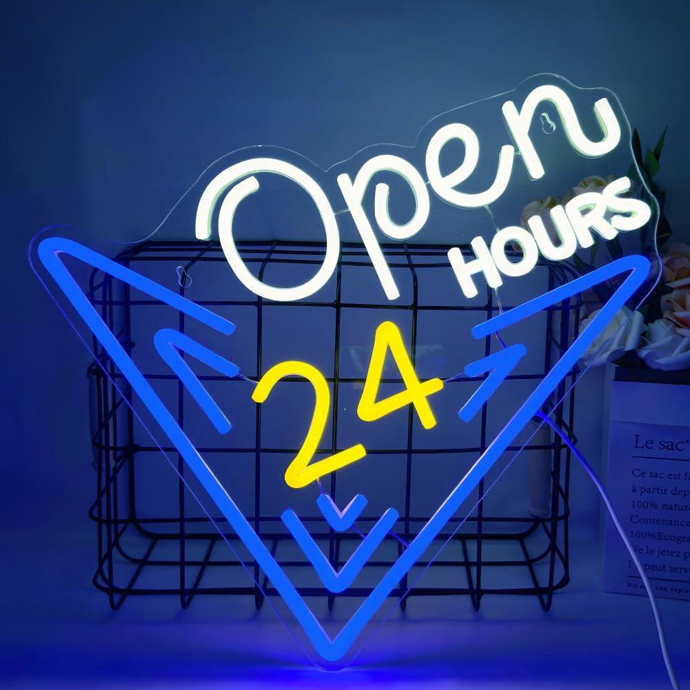 Open 24 Hours Neon Sign Dimmab - огляд і ціна Decor Lighting Opening Hours