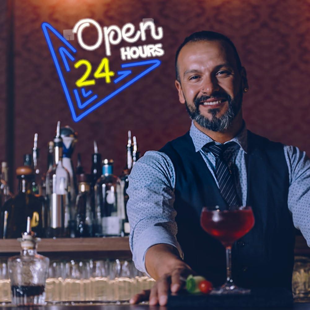 Open 24 Hours Neon Sign Dimmab - огляд і ціна Decor Lighting Opening Hours
