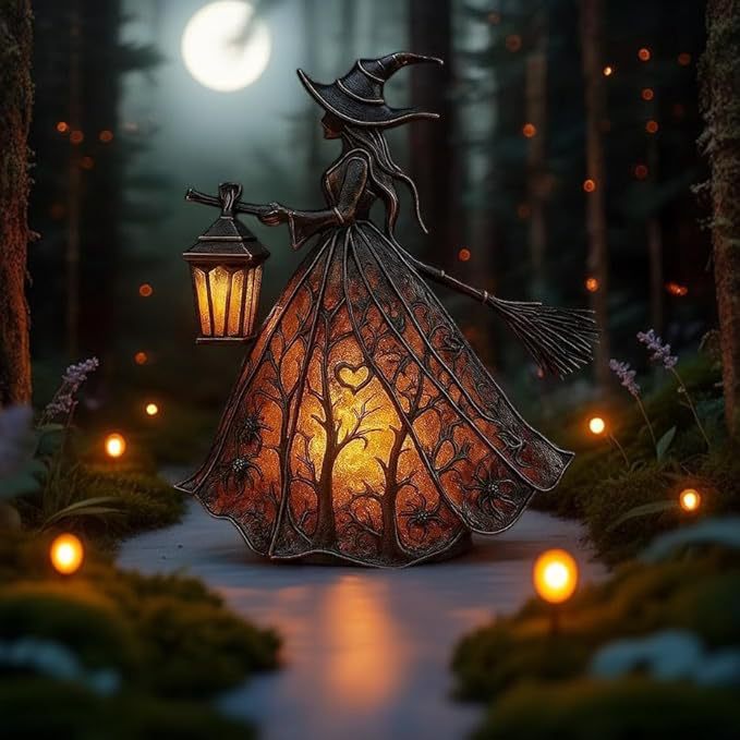 Witch Resin Tabletop Night Lig - огляд і ціна Decor Lighting & Decor Fires Photos