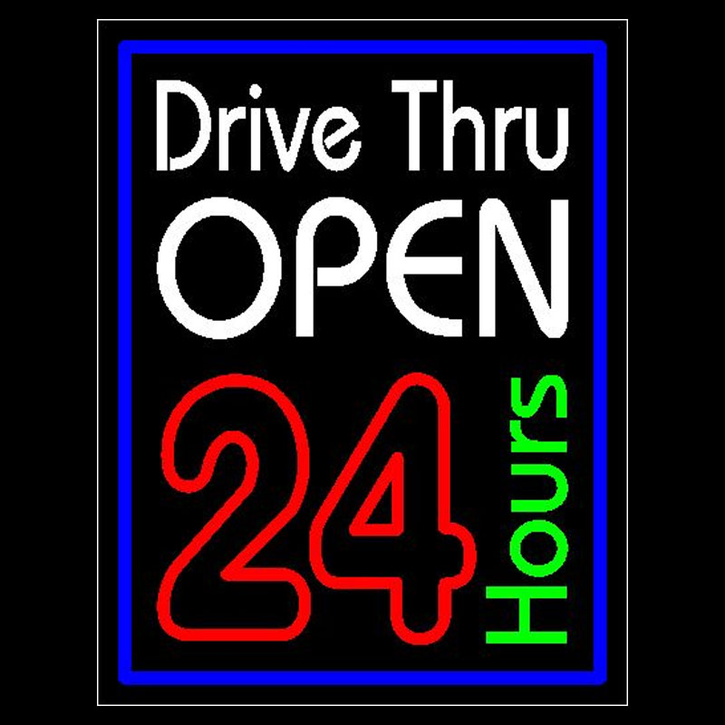Neon Sign Drive Thru Open 24 H - огляд і ціна Decor Lighting Opening Hours