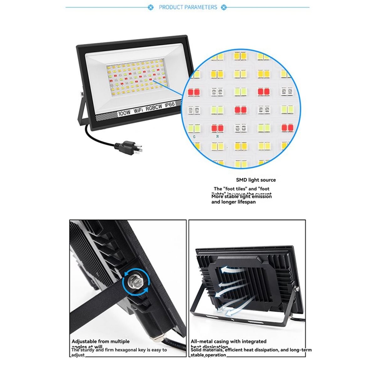 Nices 100W RGBCW LED Flood Lig - огляд і ціна Decor Lighting Uk