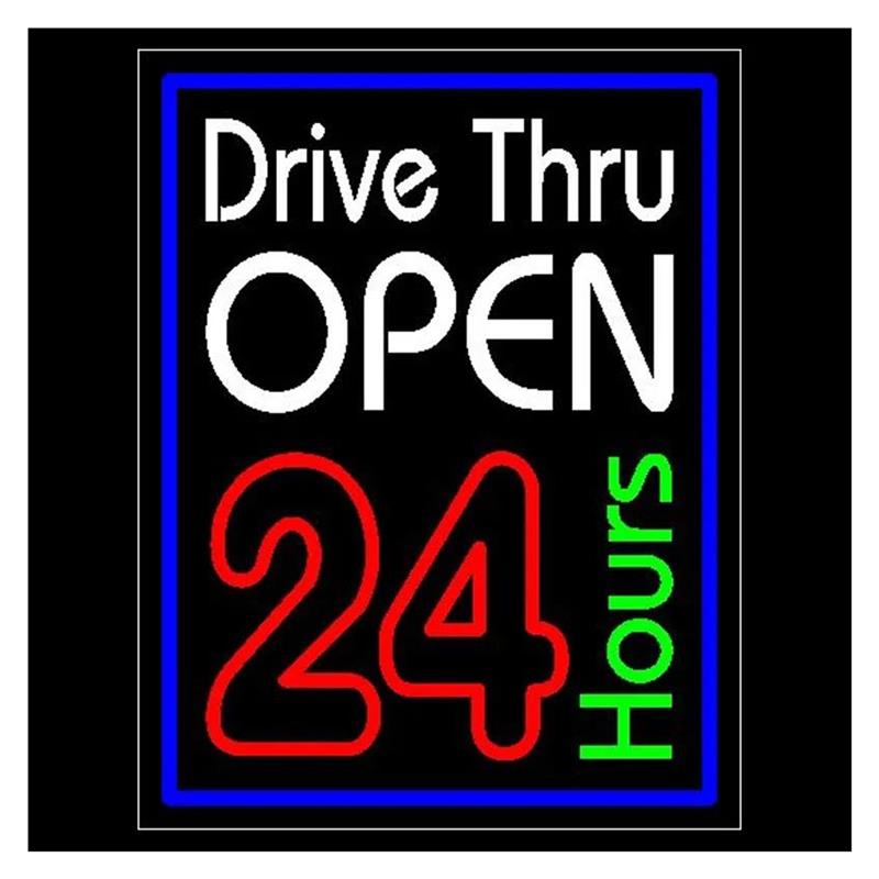 Drive Thru Open 24 Hours Neon  - огляд і ціна Decor Lighting Opening Hours