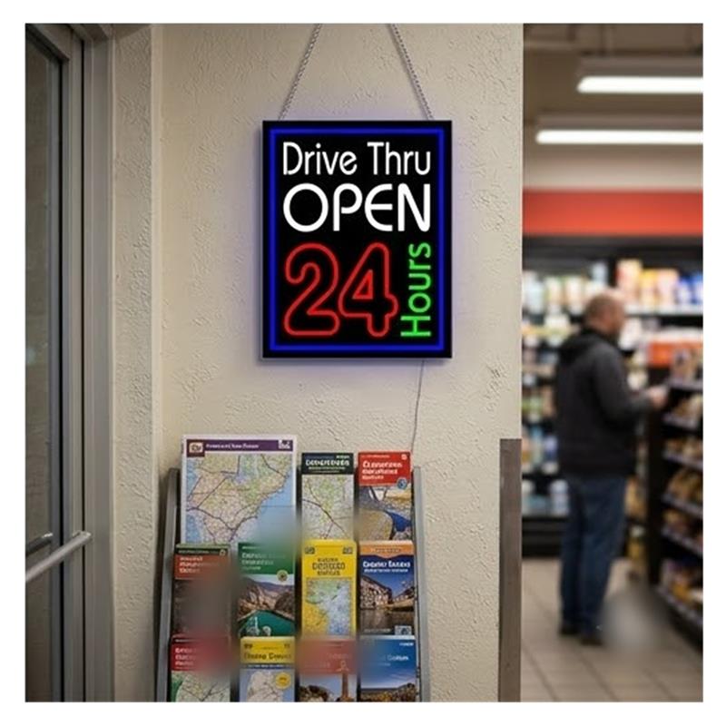 Drive Thru Open 24 Hours Neon  - огляд і ціна Decor Lighting Opening Hours