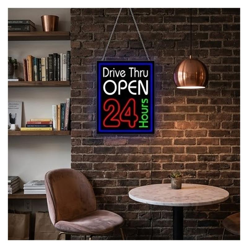 Drive Thru Open 24 Hours Neon  - огляд і ціна Decor Lighting Opening Hours