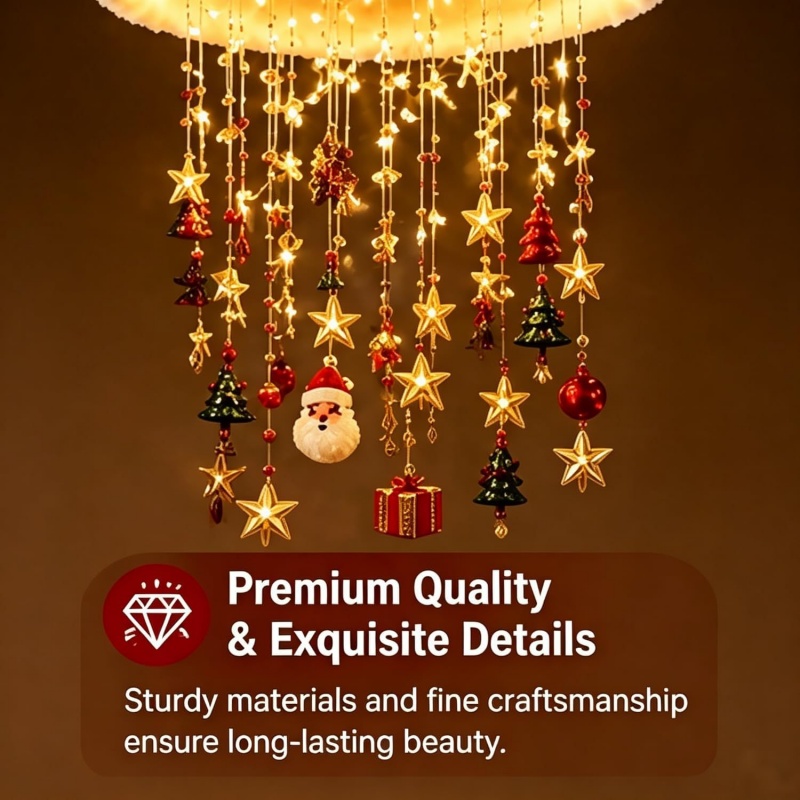 Christmas Lighted Santa Hat Ch - огляд і ціна Pendant Lighting Christmas Decor