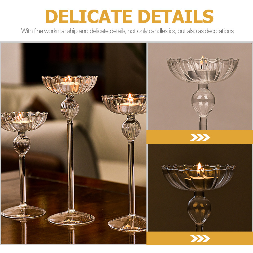 3Pcs Glass Holder Set Elegant  - огляд і ціна Lighting Decoration Stand