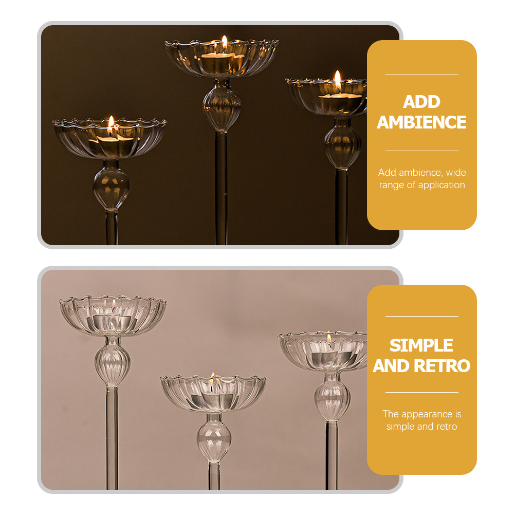 3Pcs Glass Holder Set Elegant  - огляд і ціна Lighting Decoration Stand