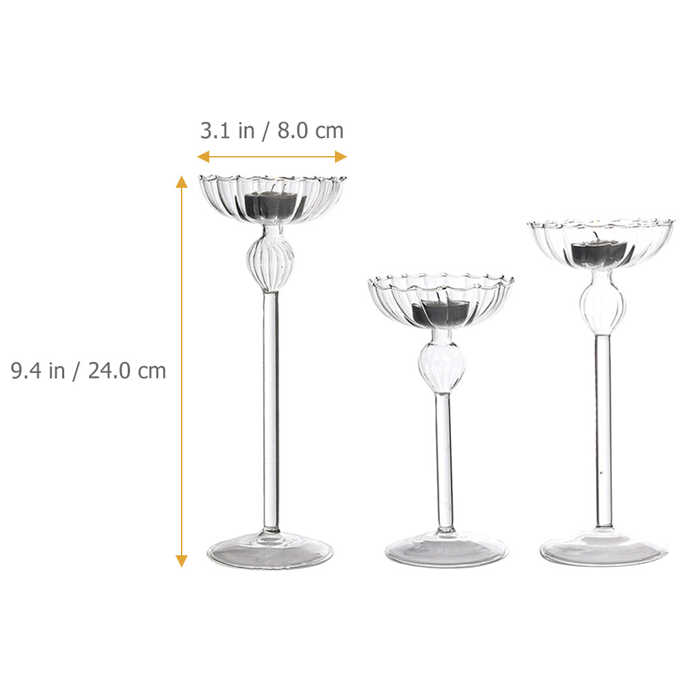 3Pcs Glass Holder Set Elegant  - огляд і ціна Lighting Decoration Stand