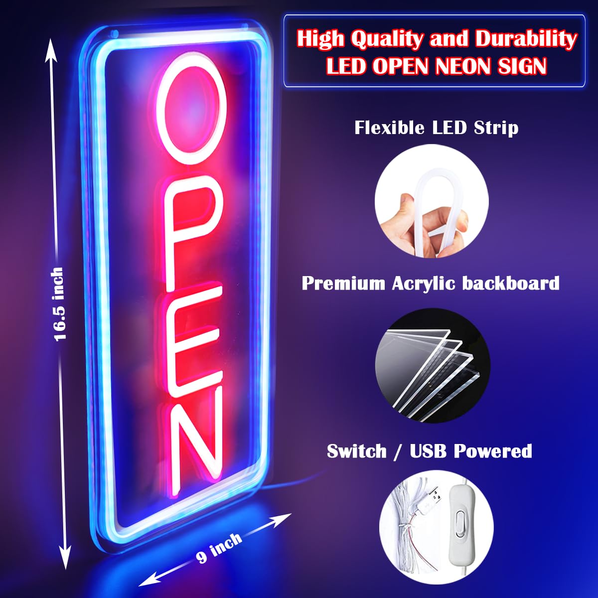 LED Neon Open Sign, Business H - огляд і ціна Decor Lighting Opening Hours