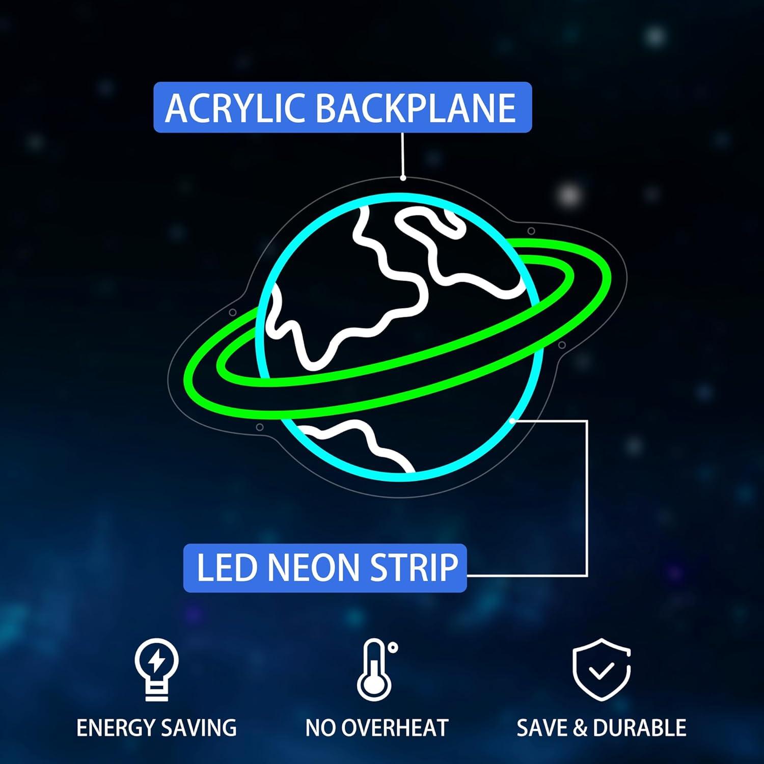 Earth Neon Sign Planet Dimmabl - огляд і ціна Lighting Decor Living Room
