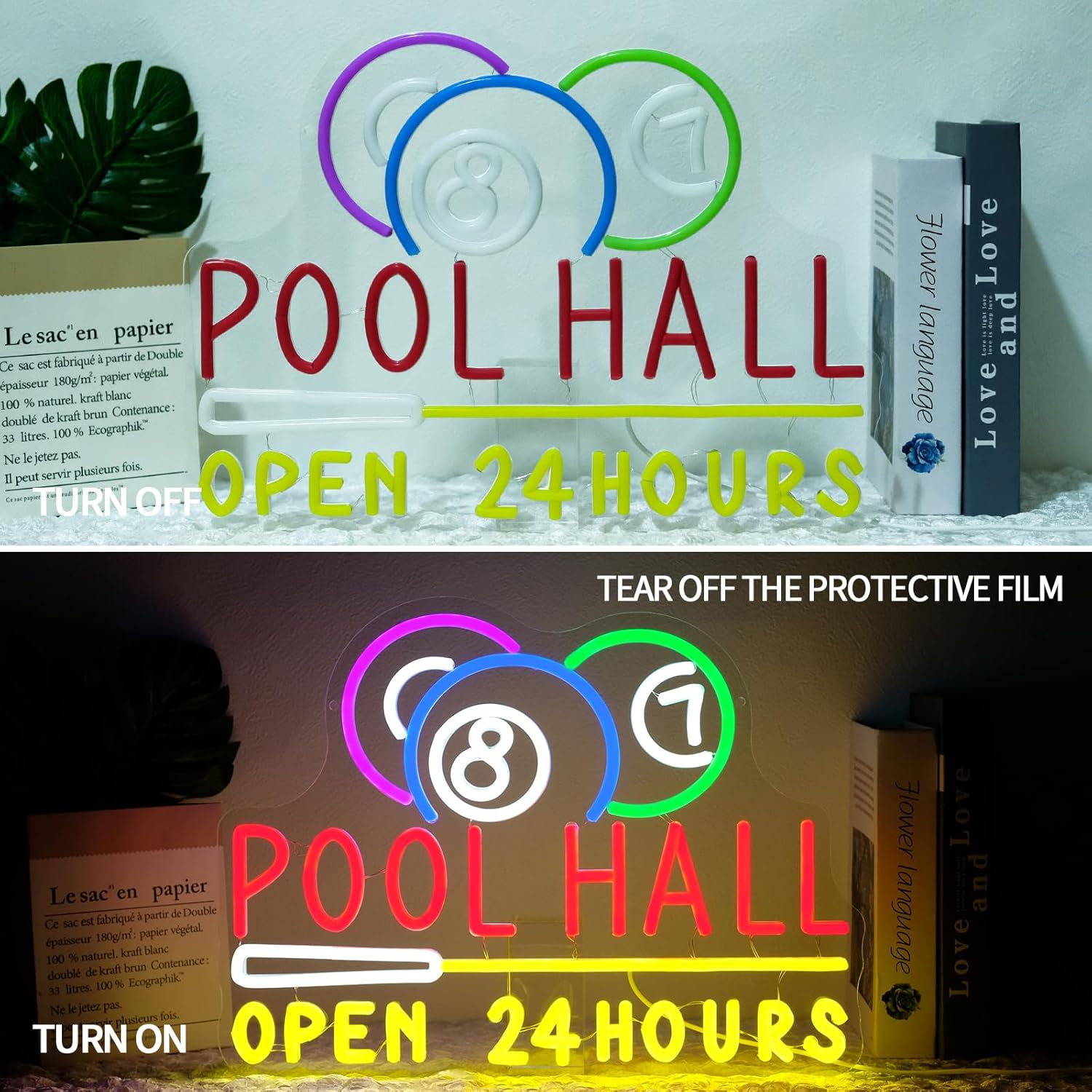 Pool Hall Open 24 Hours Neon S - огляд і ціна Decor Lighting Opening Hours