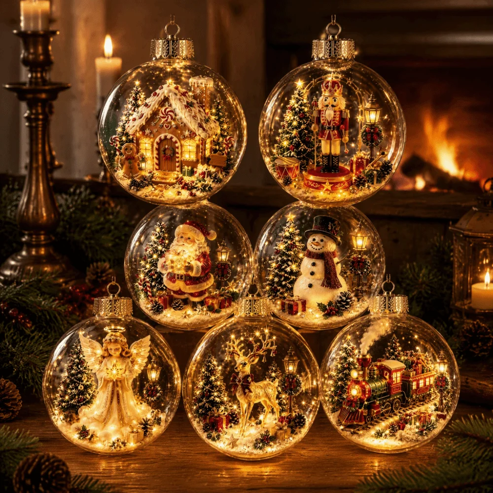 8CM Acrylic Christmas Ball Orn - огляд і ціна Pendant Lighting Christmas Decor