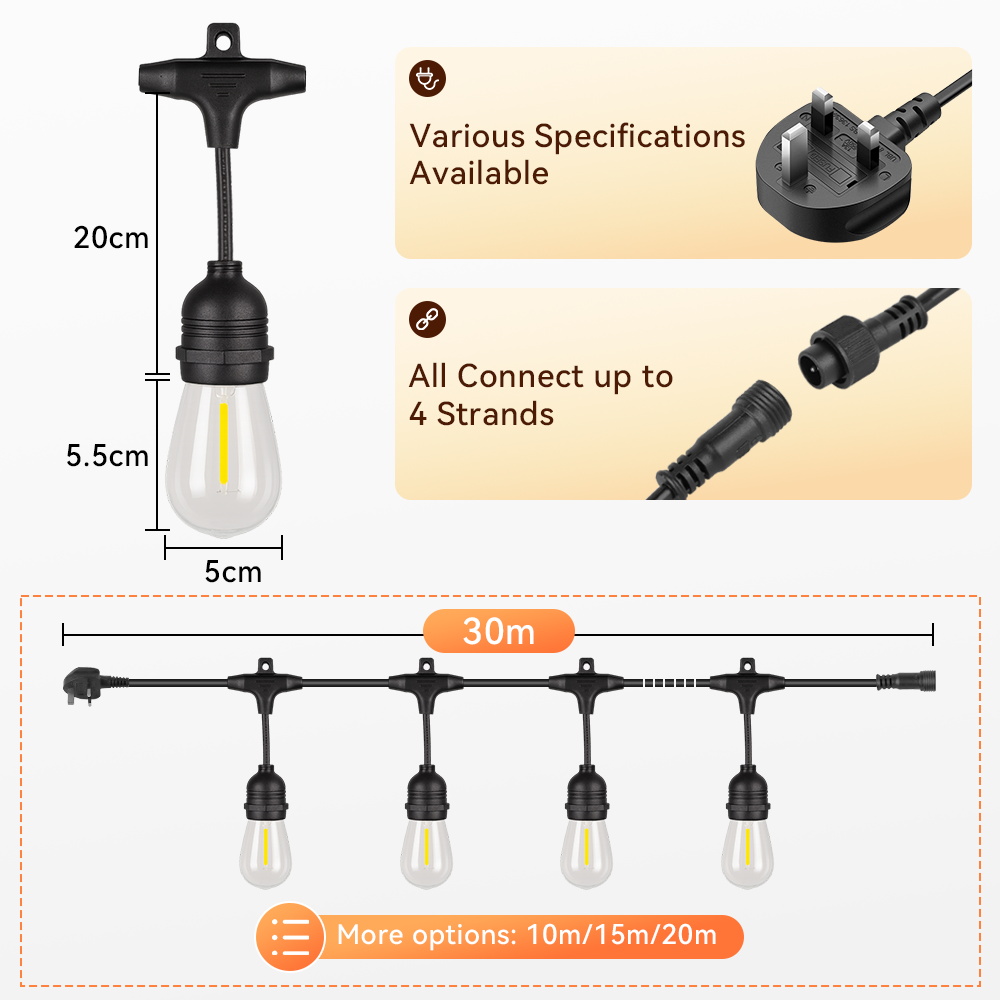 E27 Outdoor String Lights LED  - огляд і ціна Decor Lighting Uk