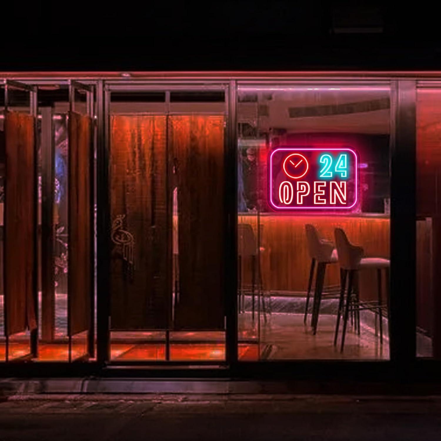 Clock 24 Hours Open Neon Sign  - огляд і ціна Decor Lighting Opening Hours