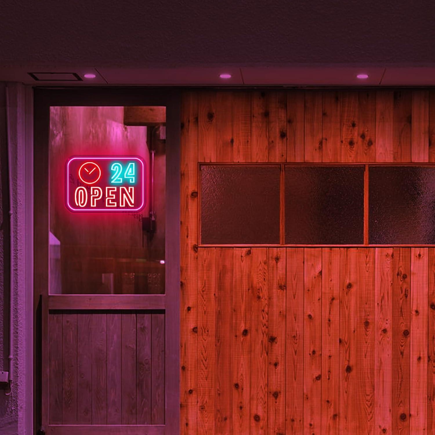 Clock 24 Hours Open Neon Sign  - огляд і ціна Decor Lighting Opening Hours